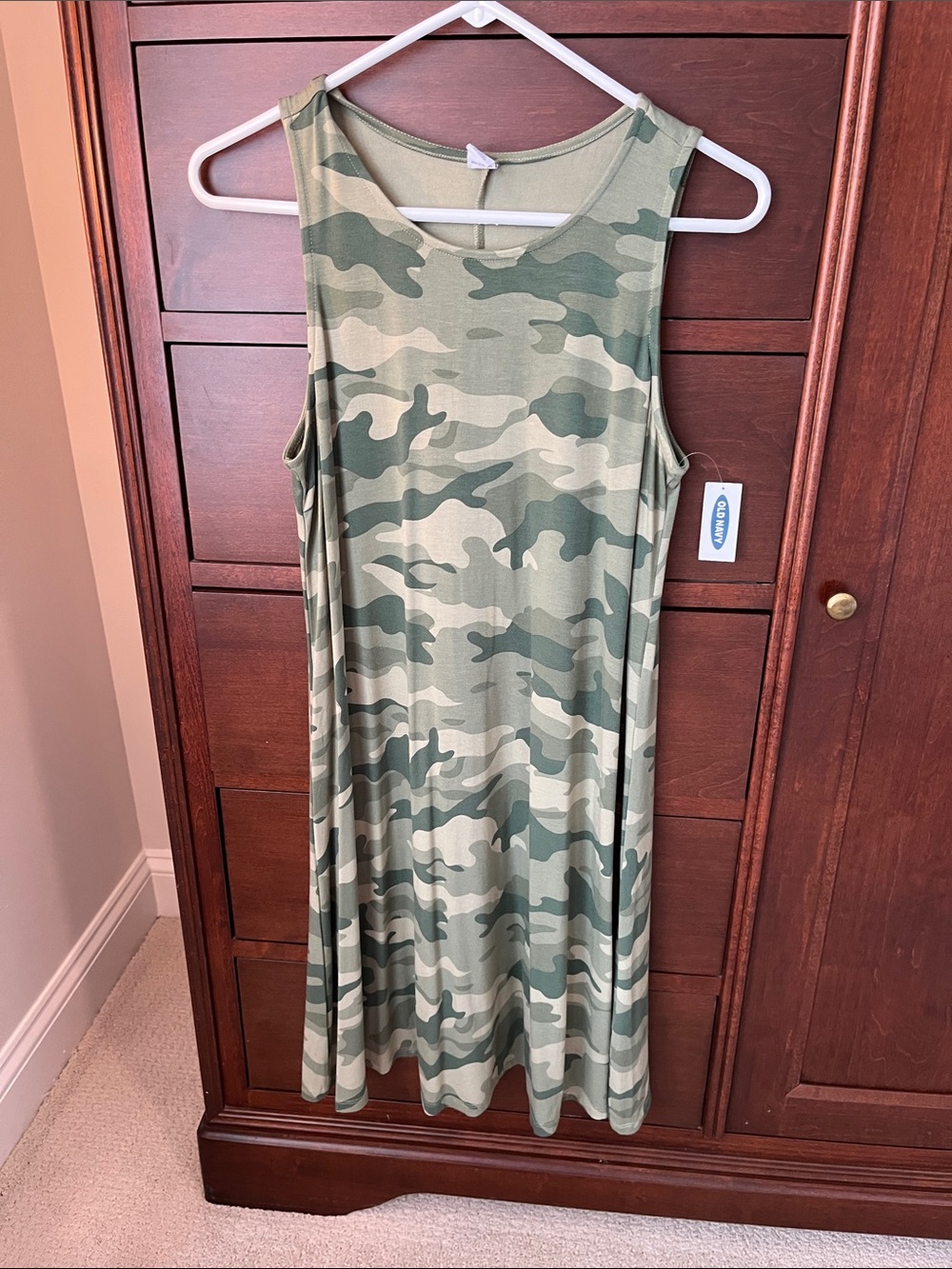 Old Navy Green Camo Tank Dress